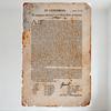 Vintage American Revolution Declaration of Independence Replica Metal Tin Sign - Aged Yellowed Document with Handwritten Signatu