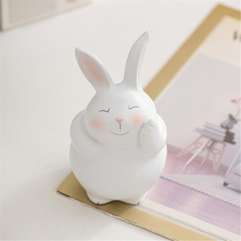 Easters Bunnies Ornament Resins Rabbit Hugging Carrot Figurine Sculpture Tabletop Decors for Holiday Decoration Lover