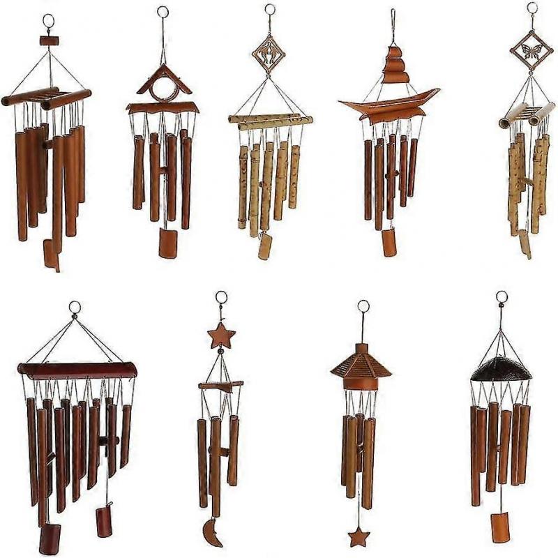 Vintage Deep Relaxing Bamboo Chapel Bells Windmill Wind Chimes Decor, Others, Style 6