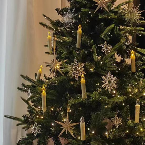 USB 20 LED Candle Lights Warm White Christmas Tree Decorations with Clips Plastic Flameless Tea Lights for Indoor Outdoor Holiday Use