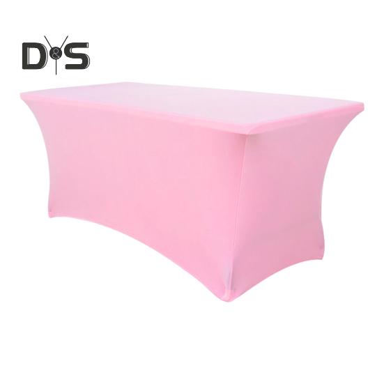Stretchy Table Cover Fitted Rectangle Solid Color Table Cloth Polyester Fabric Anti-Wrinkle Washable Table Cover for Indoor Outdoor Party Banquet