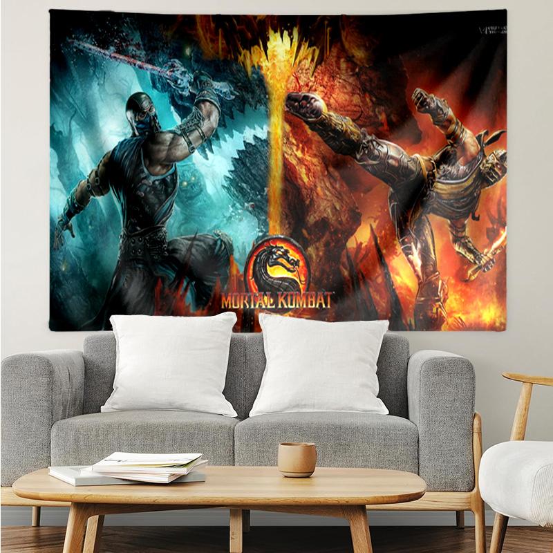 Powerful Warrior Kombat Tapestry Hanging for Bedroom,Livingroom, Playroom,Decor Art Room Wall Tapestry Holiday and Birthday Gifts