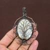Maligano Jasper Gemstone Copper Wire Wrap Tree Of Life Pendant 3.35"