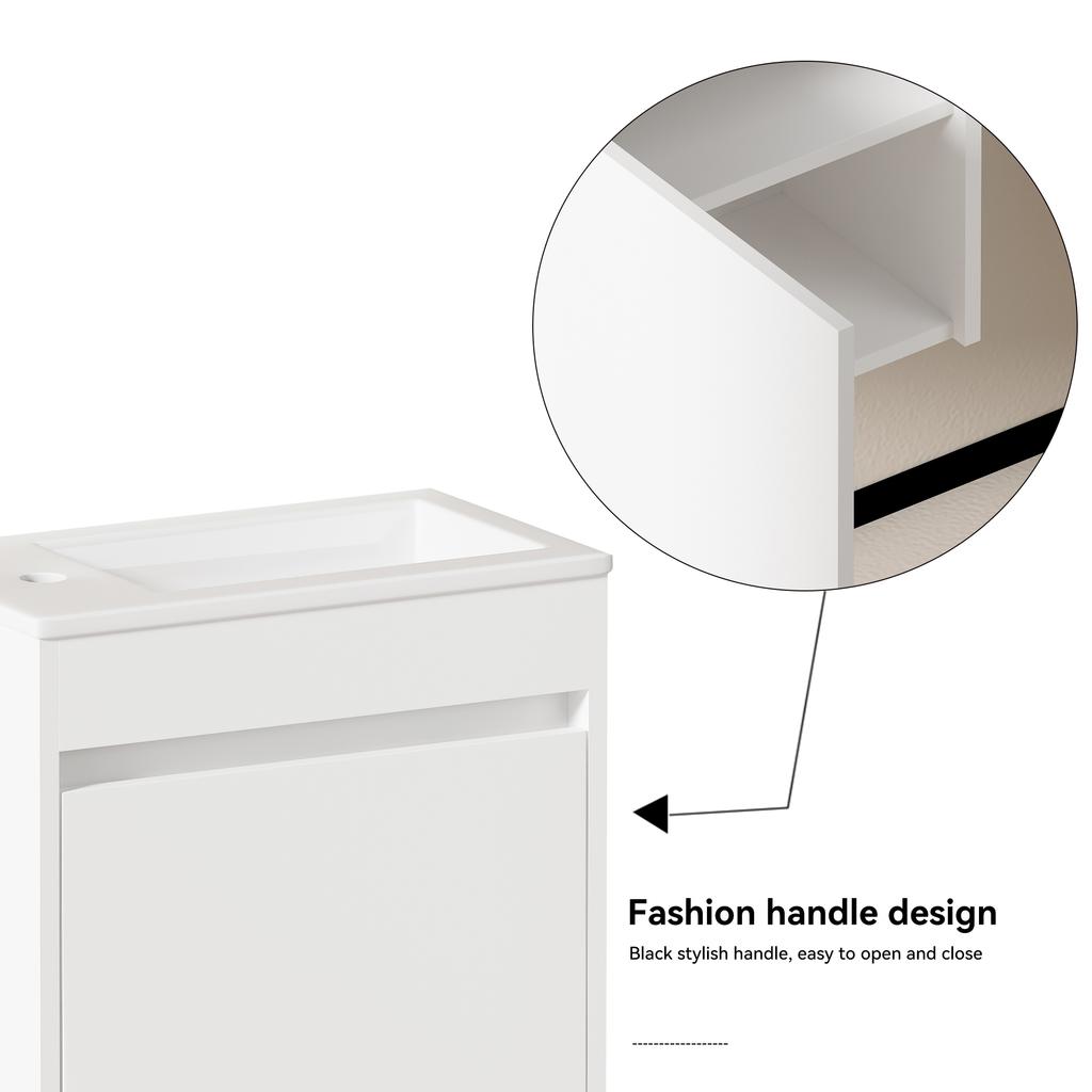 46cm Bathroom Cabinet In White. Ample Storage Cabinet - 1 Soft-Close Door