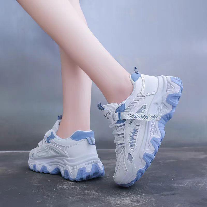 Summer Running Shoes Breathable Clunky Sneakers Women's New Summer Student Sports Casual White Shoes