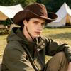 Breathable Western Cowboy Hat Adjustable Wide Brim Sun Hat Outdoor Mountaineering Fisherman Sunshade Cap Travel Unisex Bucket Ha