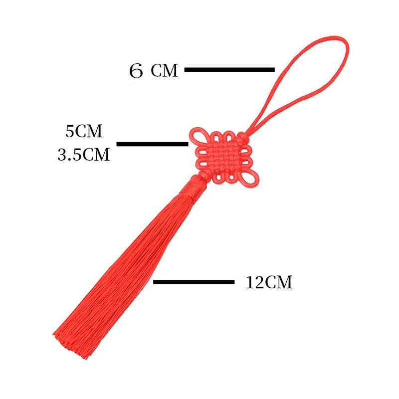 5pcs 24cm New Acrylic Plastic Chinese Tassel Small Big Red Festive Tassel Spring Festival Decoration Chinese Knot Car Hitch