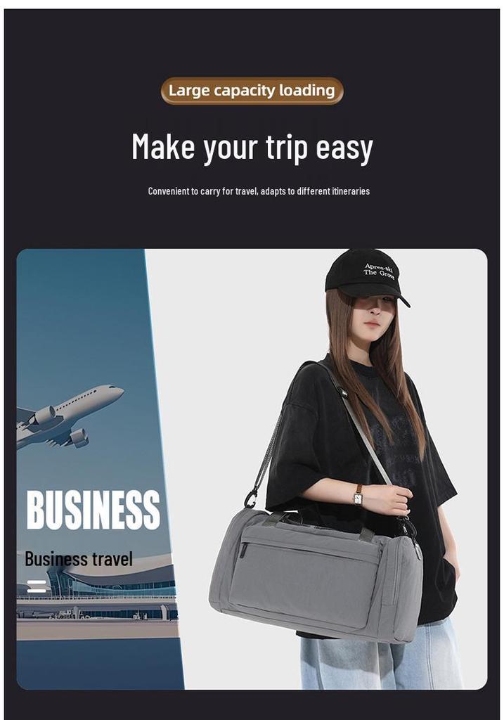 New Lightweight Multi-functional Travel Bag: Large-Capacity, Wear-Resistant, Foldable Gym/Business Shoulder & Handheld Bag.