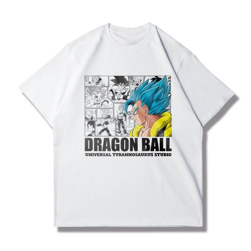 Dragon Ball Shortsleeved Tshirt for Men and Women Loose Shoulder Heavy Cotton Printing Trend Sports and Leisure Popular Top