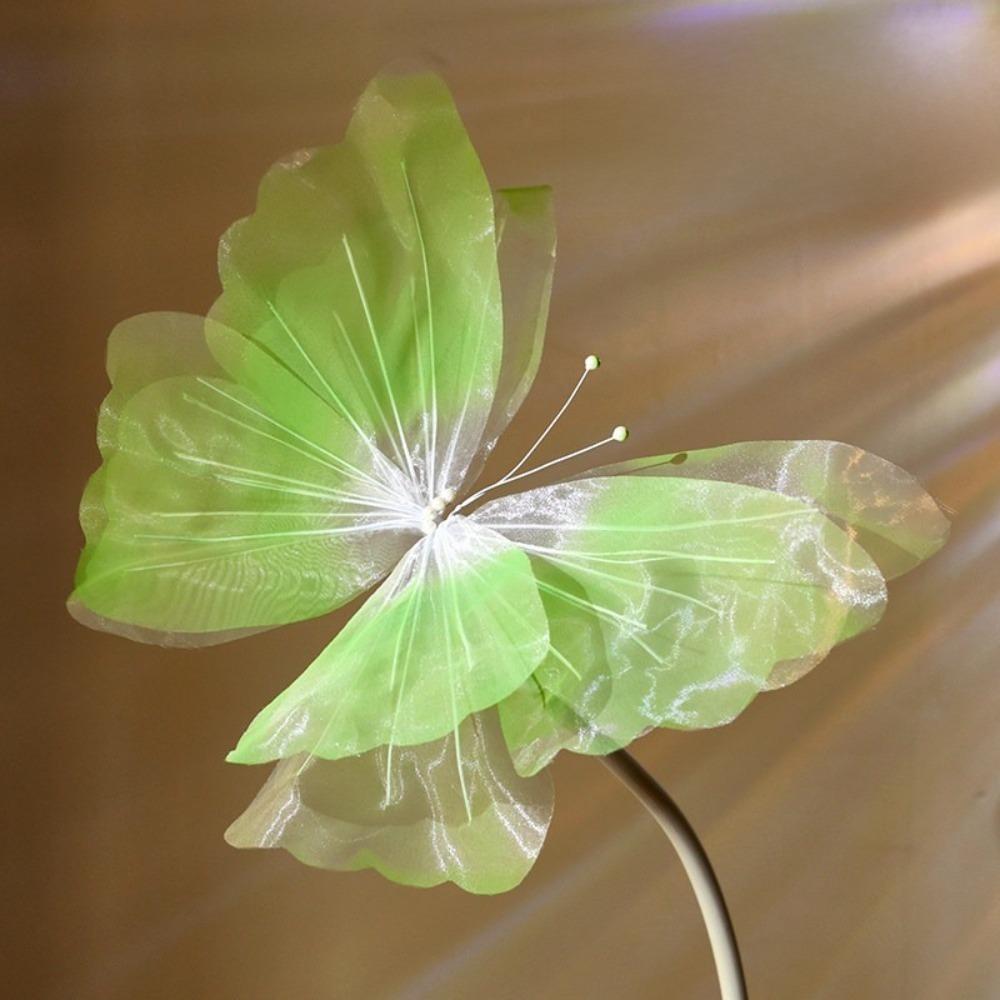 Flower Pattern Artificial Butterfly Gradient Color 3D Silk Yarn Butterfly Wedding Party Decoration