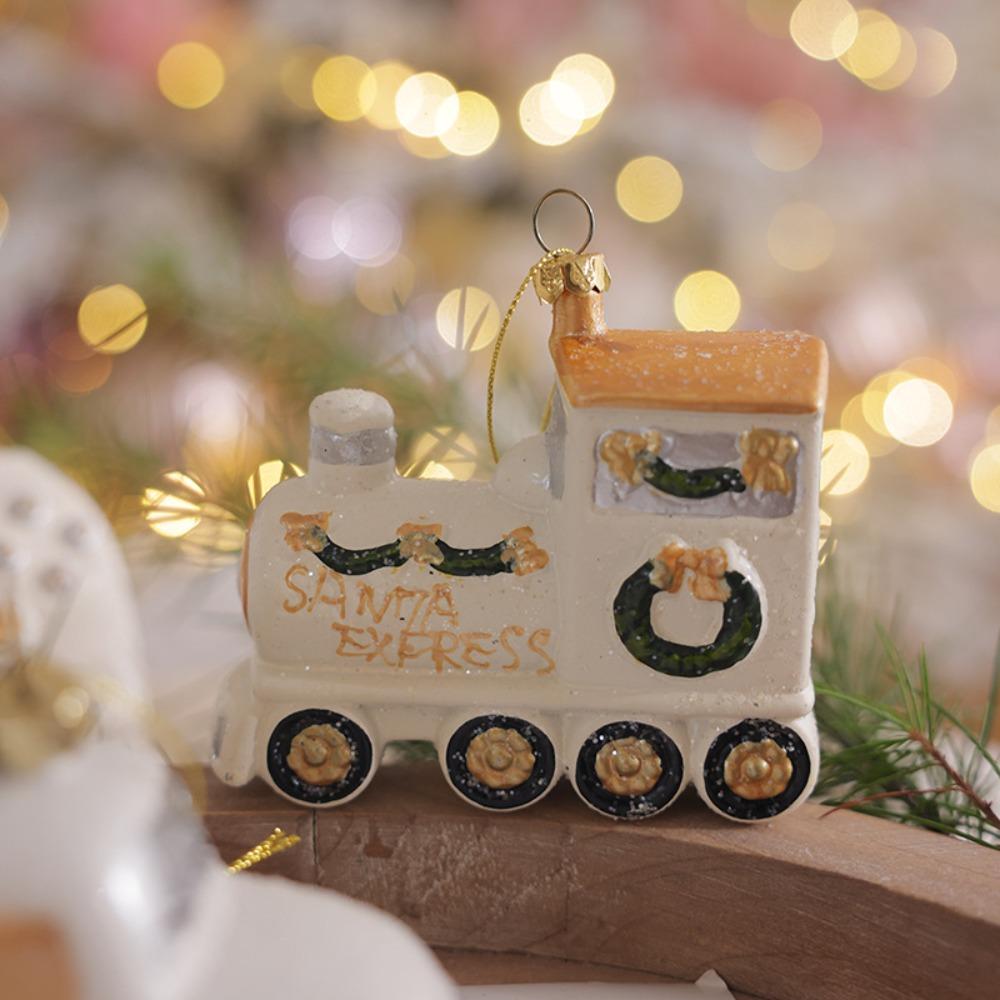Glitter Christmas Pendant Plastic Christmas Home Decoration  New Year