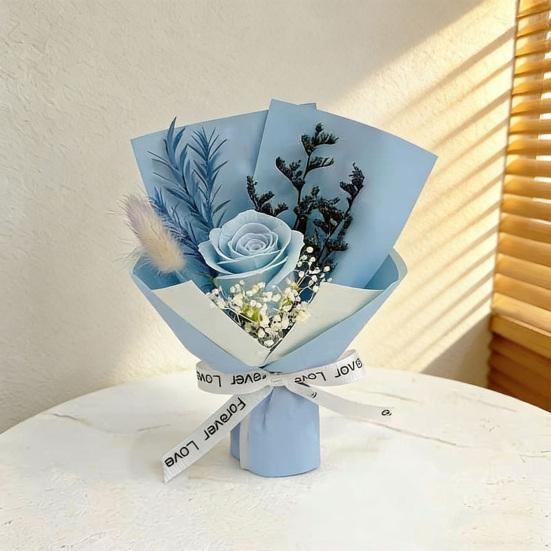 Eternal Rose Flower Mini Aromatherapy Soap Rose Bouquet Artificial Flower Arrangement Romantic Scented Flower Gift for Women Mom Wife Best Friend