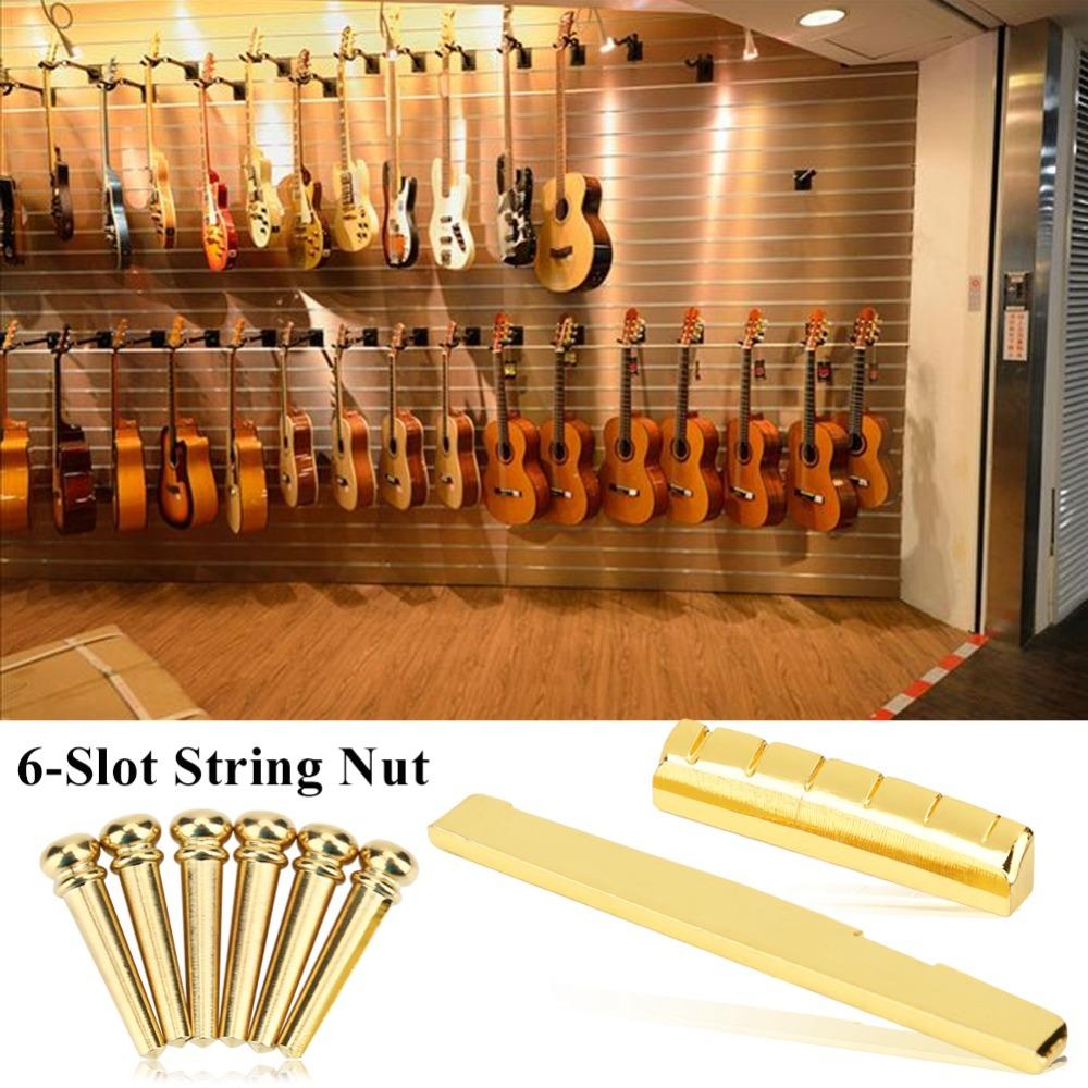 Metal Guitar Upper Nut Golden Guitar Bridge Pins Premium Guitar Bottom Saddle  Guitar