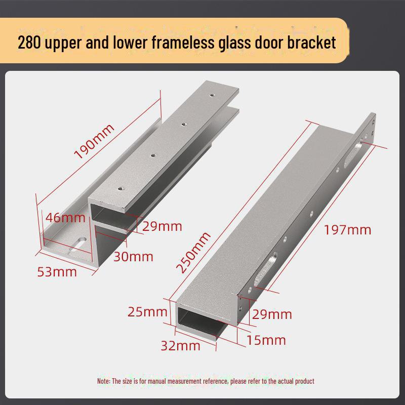 180 kg schweres Magnetschloss für eine Tür mit ZL-Halterung und 350 LC schweres elektromagnetisches Schloss für Doppeltüren mit Saugplatte für rahmenlose Glastüren.