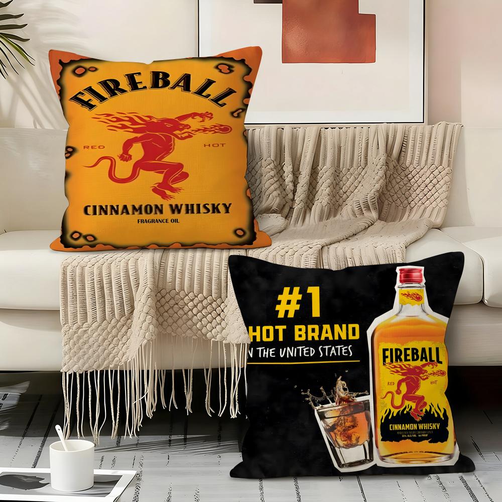 Fireball Cinnamon Whisky Pillow Case Pillowcase, Double-sided Printed, Sofa Cushion, Bedroom Headboard Pillow