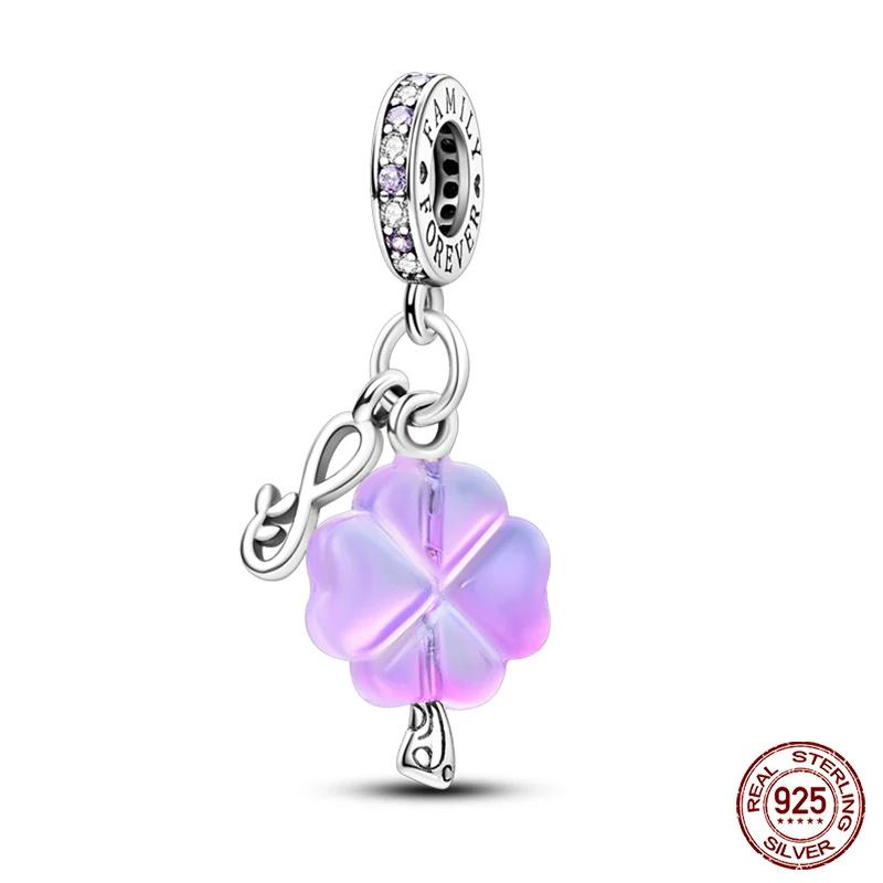 Copper Purple Butterfly Cute Bear Series Charm Beads For 3Mm Original Bracelet Diy Women Jewelry Gift