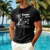 T-shirt décontracté d'été à manches courtes pour homme en tissu soie glacée séchage rapide respirant léger col rond imprimé pour activités de plein air
