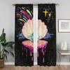 Sun Sea Halloween Decoration Kitchen Curtains Living Room Curtain Partition Tulle Bedroom Home Interior Polyester Ideal For Area
