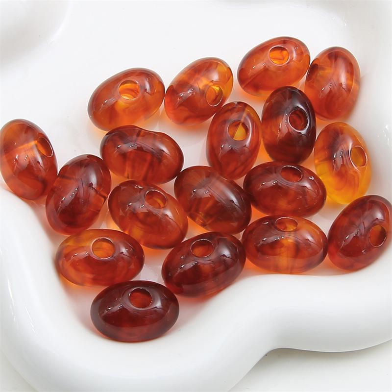 Two-Tone Acrylic Oval Bead for DIY Ancient Style Bracelets and Necklaces