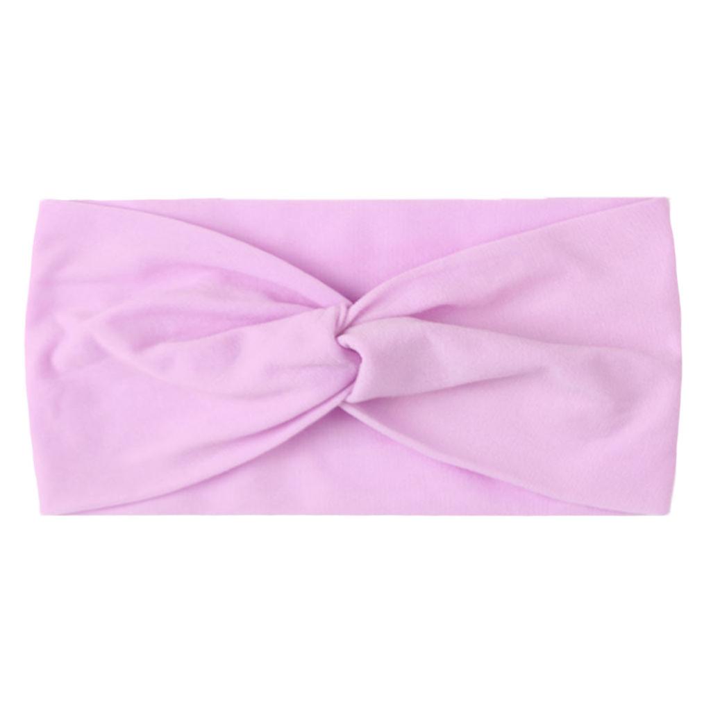 Children's Baby Hairband Cross-knotted Solid Color Hair Accessories Bow Hairband