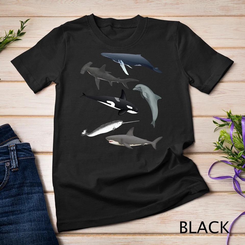 Orca Whale Shark Narwhal Dolphin Sea Creatures Unisex T-shirt 3 S