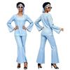 Women's 70s Retro Costume for Halloween Party Shiny Hippie Dress