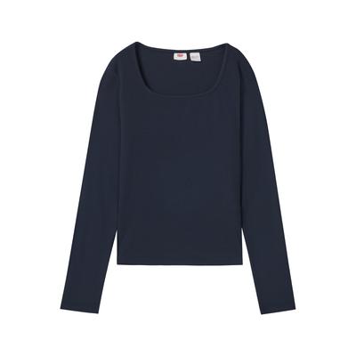 Levis Slim Fit Casual Comfortable Breathable Black T-Shirt Women Tops 005IO-0000