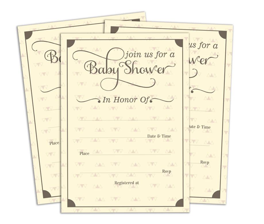 Darling Souvenir Einladungskarte für Babyparty, druckbar, zum Ausfüllen oder Beschreiben, blanko, Einladungen, Partyzubehör, 28 Stück