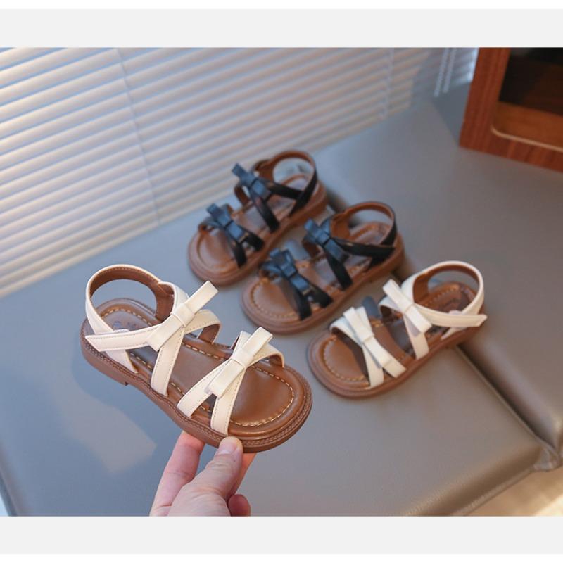 New Summer Girls Sandals, Korean Style Bow Princess Shoes, Stylish Beach Sandals for Toddler Girls