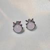 Natural Rose Quartz Dragon Stud Earrings for Women - Cute, Trendy, Versatile, Exquisite, Guardian Benming Year Accessory.