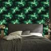 Watercolor Galaxy Wallpaper Sea Green and Black 50x1000