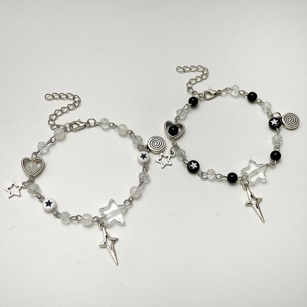 Unique Punk Style Hollow Five-Star Bracelet for Cool Girls and Boys - Heart-shaped Handmade Jewelry