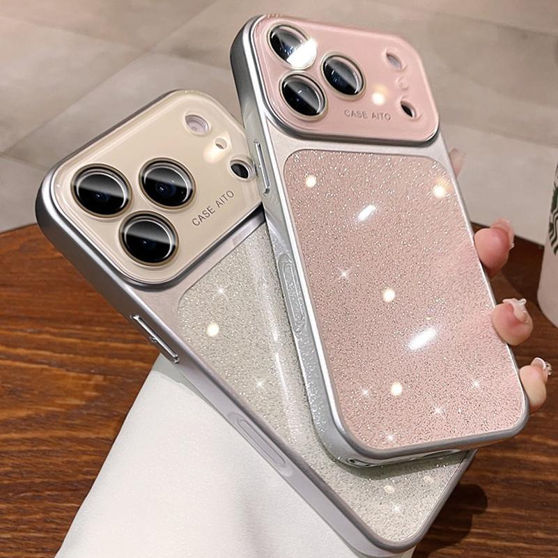 Luxury Bling Glitter Case for iPhone 17 Pro Max AI Camera Control Button Glass Lens Protector Cover for iPhone 14 15 16 Pro Max