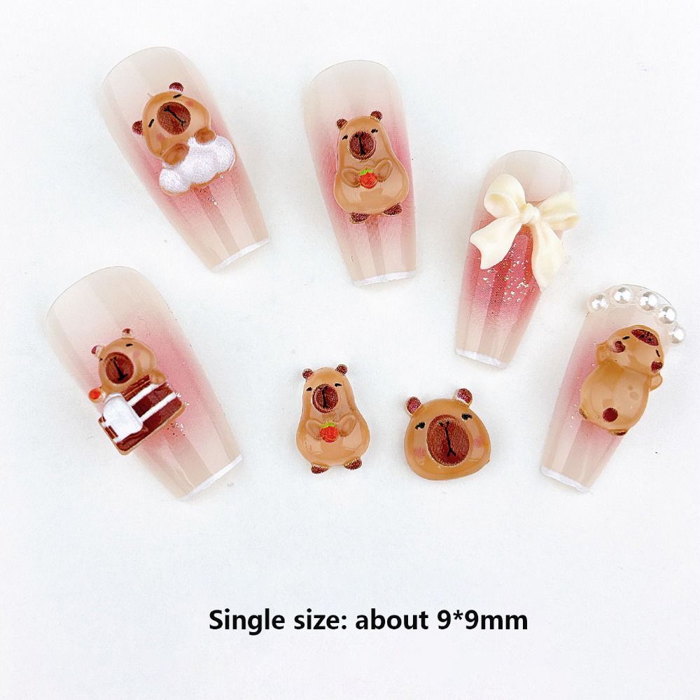 50Pcs Resin Nail Resin Drill Ornaments Cartoon Nail Accessories New Nail Art Ornaments