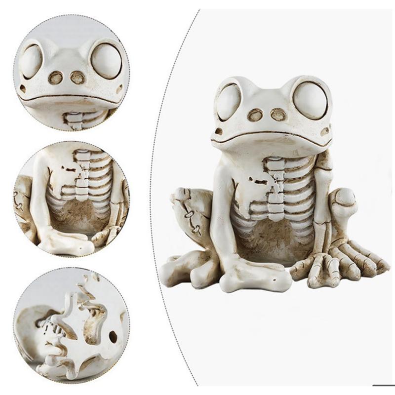 Guter Frosch Skelett Modell Halloween Tier Skelett Statue Realistisch Furchteinflößende Tier Skelett Deko Frosch Ornamente