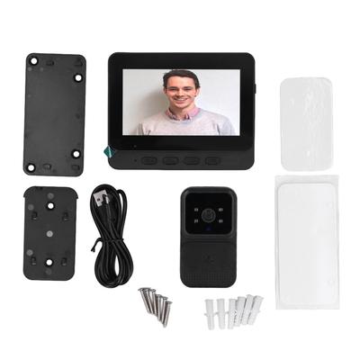 Wireless Video Doorbell 4.3in Stable Connection 2 Way Intercom WiFi Video Doorbell for Home Indoor