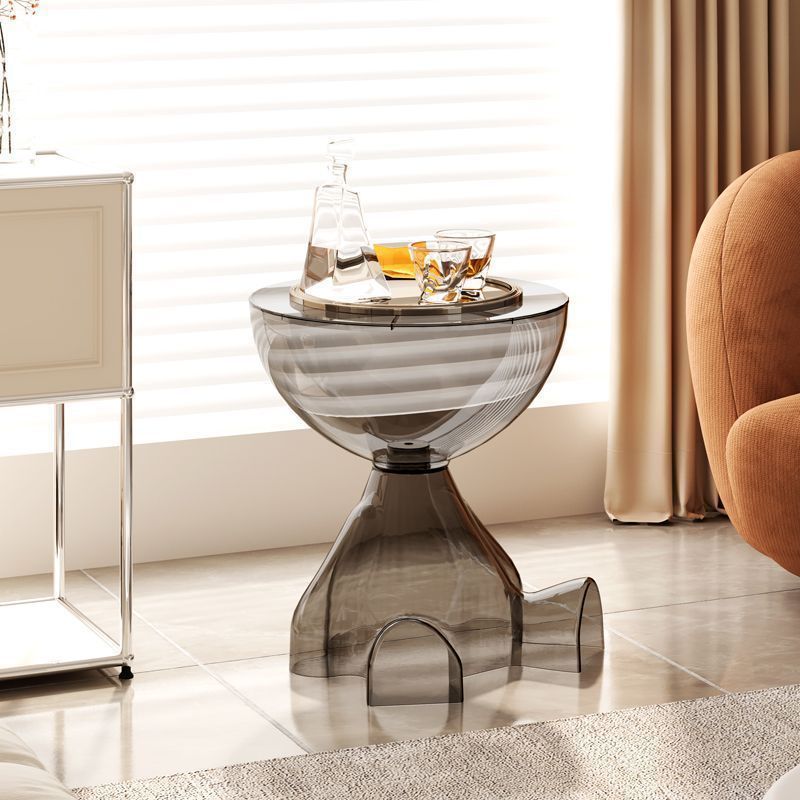 Acrylic Plastic Coffee Table Sofa Minimalist Living Room Coffee Table Bedside Table Transparent Can Store Nightstand Furniture