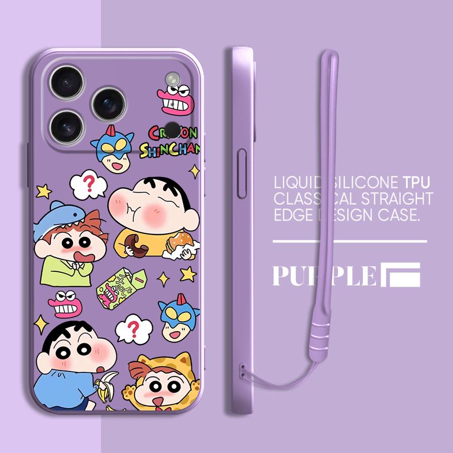 

Case for Apple iPhone 17 Pro Max 15 Air XS XR 12 Plus 16 7 8 13 Mini 11 Phone Cover New Crayon Shin-chan iPhone17