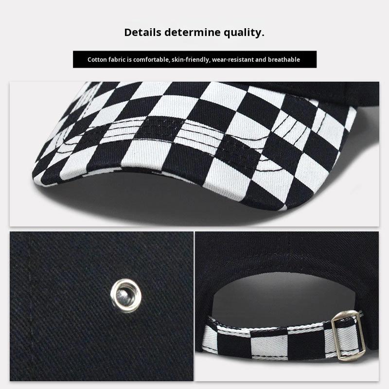 Fashion Checkerboard Baseball Caps 6 Panel Checkered Golf Hats Beige Green Plaid Checkered Sport Caps for