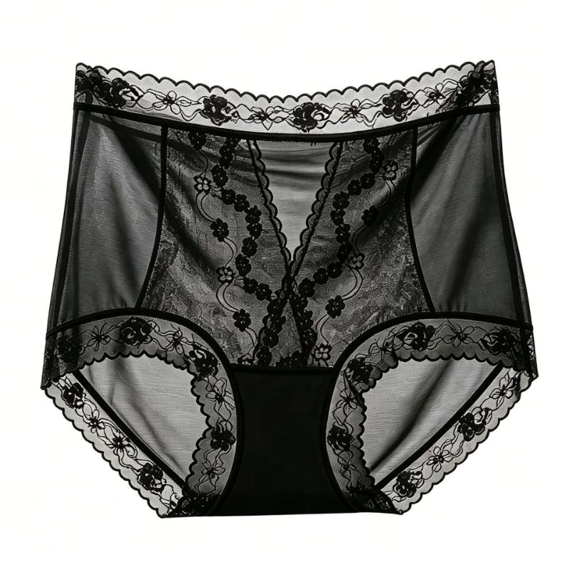 Underpants for Women Low Waisted Briefs with Black Fungus Edges Cute Simple Cotton Breathable Triangle Underwear Panties