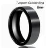 Anelli Neri Anello Classico in Acciaio Inossidabile Fedi Nuziali di Fidanzamento Per Uomo Donna Coppia Colore Nero Argento Gioielli di Moda 8/6mm