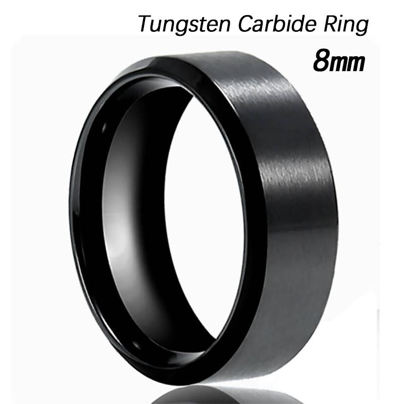 

Чорні Кільця Класичне Кільце з Нержавіючої Сталі Обручки для Заручин для Чоловіків Жінок Пари Чорний Срібний Колір Модні Ювелірні Вироби 8/6мм 4