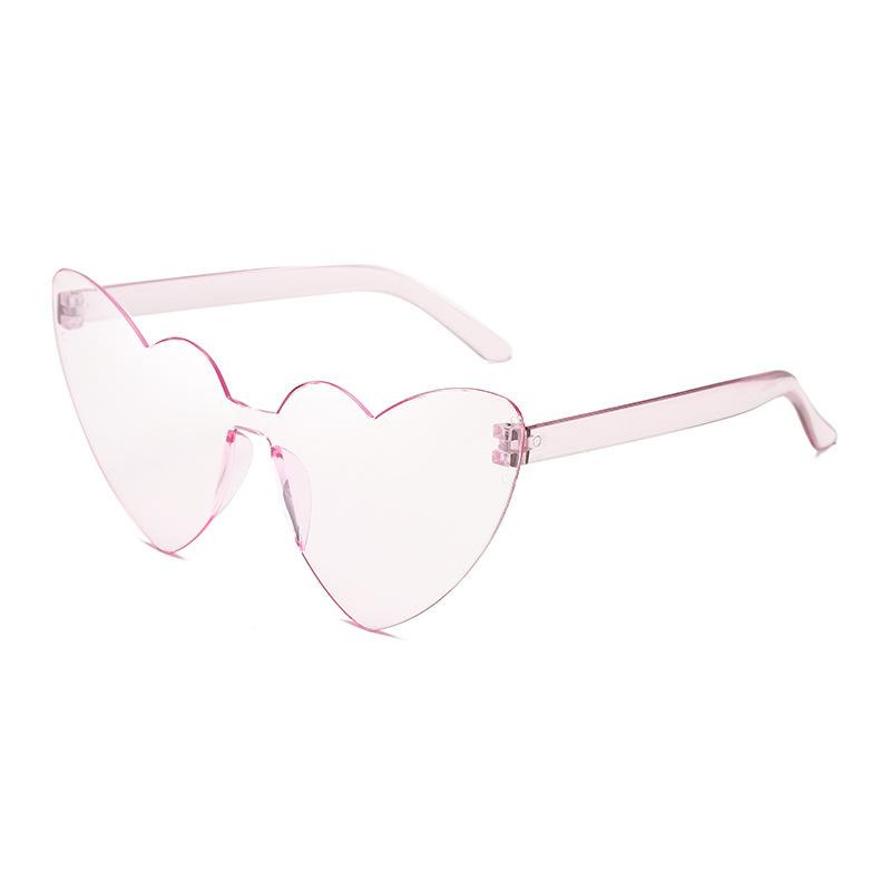 Thin peach heart sunglasses love sunglasses jelly color rimless heart type one-piece glasses candy color eyes
