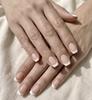 TheBlingNails | Premium Handmade Press-On Nails, Nude Base with Classic White French Tips (Super Short Square) | Elegant Stick -On Nails Kit for W