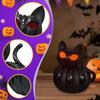 Halloween Cat Pumpkin Decor Bedside Lamp Home Night Resin Statue for Tabletop Bathroom