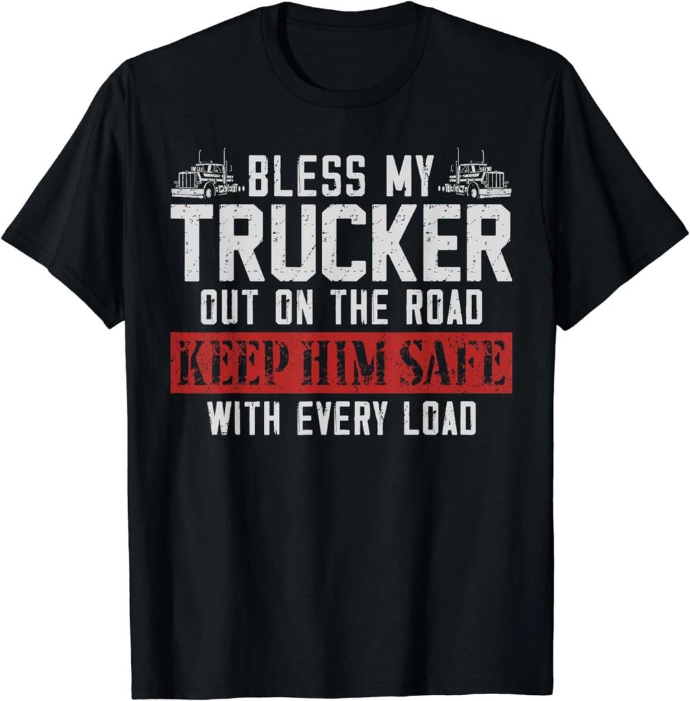Trucker Truck Driver Wife Girlfriend Vintage Bless My Gift Unisex T-Shirt