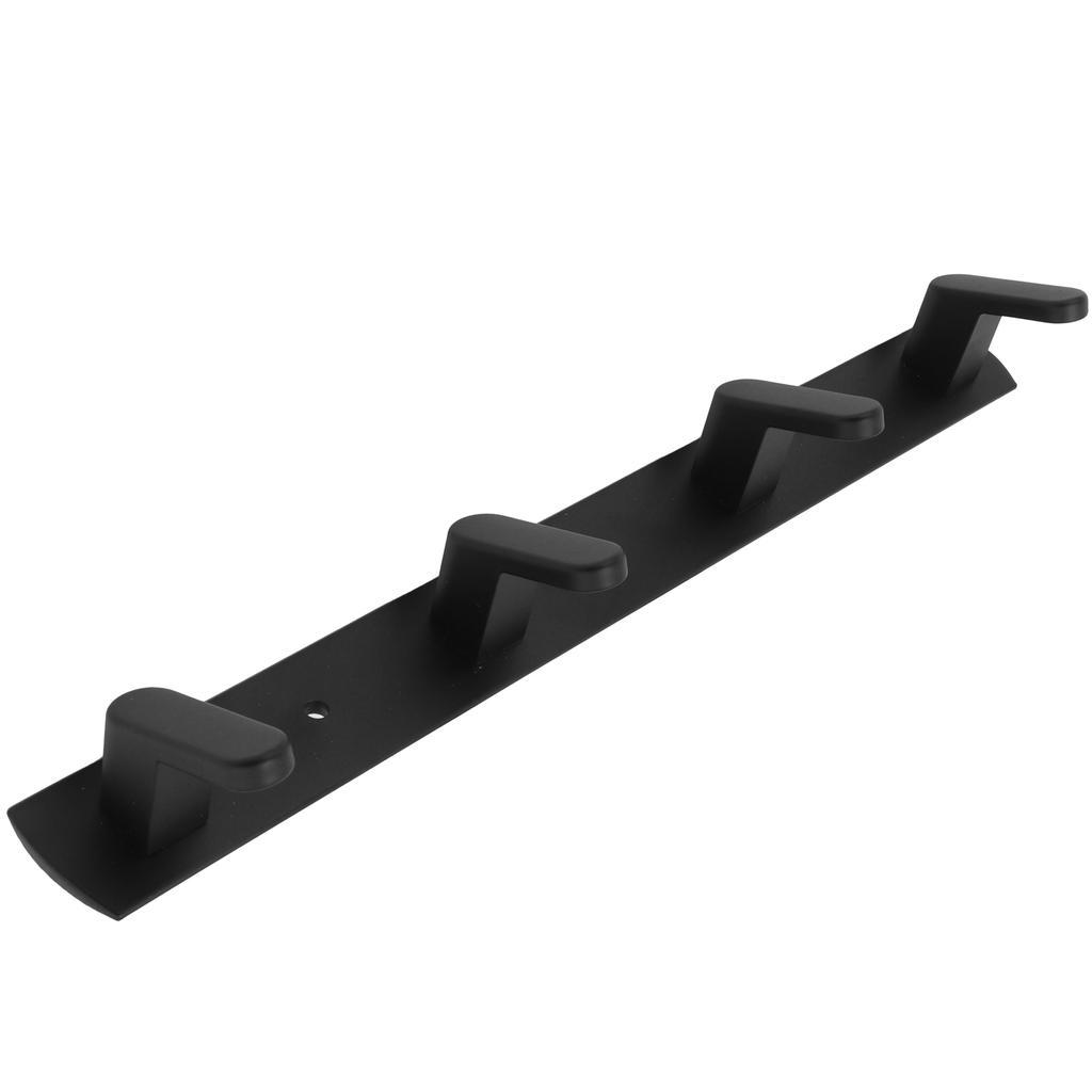 Simple Space Aluminum Row Hooks Wall Mounted Hook for Kitchen Bathroom Wardrobe Black4 Hooks
