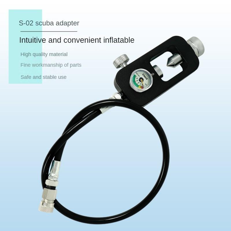 Submarine Oxygen Cylinder Inflation Valve Scuba Respirator Converter Small Scuba Inflation Adapter 30 * 13.5 * 4CM
