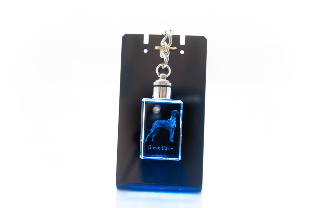 Great Dane - Crystal key ring with dog photo, illuminated key ring, unique gift by Art-Dog brand
