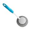 Kitchen Steel Scrubber Easily Remove Oil Stains Long Handle Steel Wire Cleaning Ball for Pots Pans